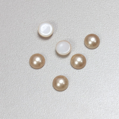 Glass Medium Dome Cabochon Pearl Spray Finish - Round 07MM DARK ROSE