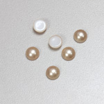 Glass Medium Dome Cabochon Pearl Spray Finish - Round 07MM DARK ROSE