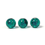 Czech Glass Lampwork Bead - Smooth Round 10MM Flower ON EMERALD