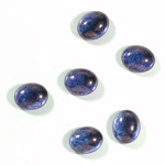 Glass Medium Dome Coated Cabochon - Oval 10x8MM LUSTER PURPLE
