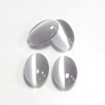 Fiber-Optic Cabochon - Oval 14x10MM CAT'S EYE LT GREY