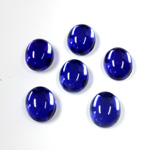 Plastic Flat Back Foiled Cabochon - Oval 10x8MM SAPPHIRE