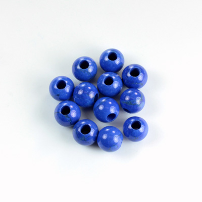 Gemstone Bead - Smooth Round 2.5MM Diameter Hole 07MM HOWLITE DYED LAPIS