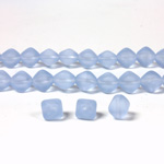 Czech Pressed Glass Bead - Smooth Bicone 06MM MATTE LT SAPPHIRE