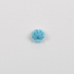 Plastic Carved No-Hole Flower - Rosebud 06.5MM TURQUOISE