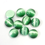 Fiber-Optic Cabochon - Round 08MM CAT'S EYE GREEN