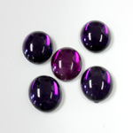 Plastic Flat Back Foiled Cabochon - Oval 12x10MM AMETHYST