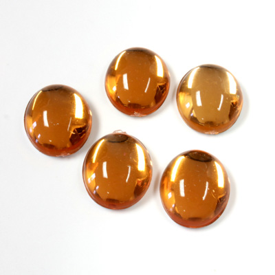 Plastic Flat Back Foiled Cabochon - Oval 12x10MM TOPAZ