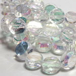 Chinese Cut Crystal Bead - Round Disc Side Drilled 10MM CRYSTAL AB