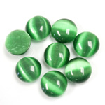 Fiber-Optic Cabochon - Round 10MM CAT'S EYE GREEN