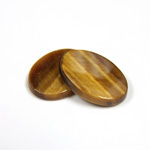 Gemstone Flat Back Single Bevel Buff Top Stone - Oval 20x15MM TIGEREYE