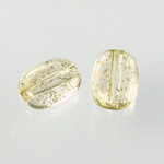 Plastic Bead - Smooth Flat Keg 19x14MM GOLD DUST on CRYSTAL