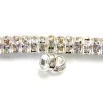 Chinese Rhinestone Rondelle - Round 05MM CRYSTAL-SILVER