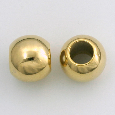 Metalized Plastic Smooth Bead with 9MM Hole - Round 16MM GOLD