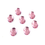 Plastic Flat Back Foiled Cabochon - Oval 08x6MM ROSE