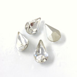 Cut Crystal Point Back Fancy Stone Foiled - Pear 13x7.8MM CRYSTAL