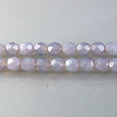 Czech Glass Fire Polish Bead - Round 06MM OPAL AMETHYST