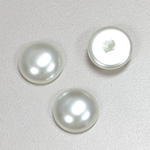 Glass Medium Dome Pearl Dipped Cabochon - Round 16MM WHITE