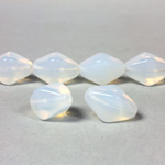 Czech Pressed Glass Bead - Lantern 16x13MM WHITE OPAL