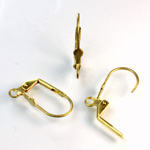 Brass Earwire 18MM Leverback with a 3MM Flat Round Pad with Open Loop