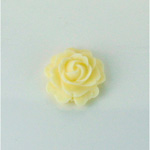 Plastic Carved No-Hole Flower - Rose Bloom 15MM MATTE IVORY