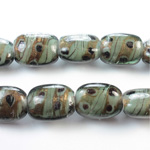 Glass Lampwork Bead - Keg Smooth 19x14MM QUARTZ AGATE GREY