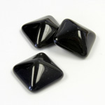 Glass High Dome Cabochon Opaque Square 12x12MM JET