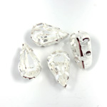 Crystal Stone in Metal Sew-On Setting - Pear 08x4.8MM CRYSTAL-SILVER