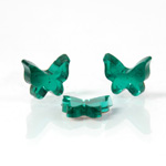 German Glass Flat Back Foiled Mirror - Butterfly 9MM EMERALD