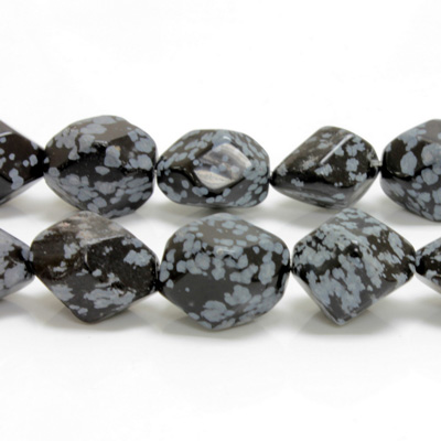 Gemstone Bead - Baroque Medium Nugget SNOWFLAKE OBSIDIAN  (approx. 20mm - 16mm range)