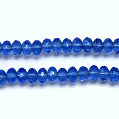 Czech Glass Fire Polish Bead - Rondelle Donut 05x3MM SAPPHIRE