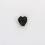 Gemstone Flat Back Carved Scarab - Heart 09x8MM BLACK OBSIDIAN