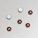 Glass Medium Dome Cabochon Pearl Spray Finish - Round 06MM DARK BROWN