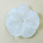 German Plastic Flower with Center Hole - Round 33MM MATTE CRYSTAL