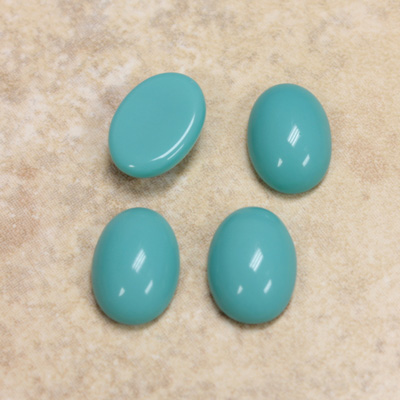 Glass Medium Dome Opaque Cabochon - Oval 14x10MM TURQUOISE