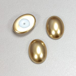 Glass Medium Dome Pearl Dipped Cabochon - Oval 18x13MM GOLD