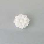 Plastic Carved No-Hole Flower - Dahlia 12MM MATTE WHITE