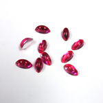 Plastic Flat Back Foiled Cabochon - Navette 08x4MM DARK ROSE