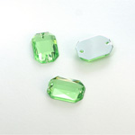 Plastic Flat Back 2-Hole Foiled Sew-On Stone - Cushion Octagon 14x10MM PERIDOT