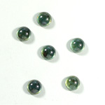 Glass Medium Dome Coated Cabochon - Round 07MM LUSTER GREEN