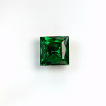 Glass Point Back Foiled Tin Table Cut (TTC) Stone - Square 06x6MM EMERALD