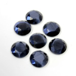 Fiber-Optic Flat Back Stone with Faceted Top and Table - Round 09MM CAT'S EYE GREY
