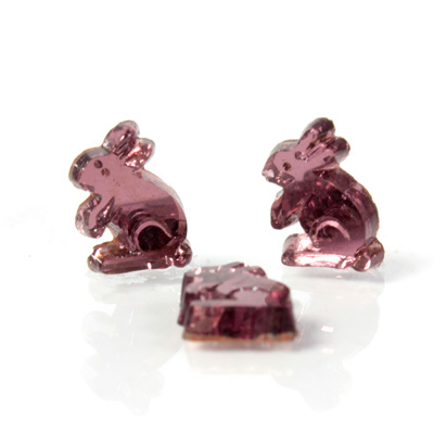 Glass Flat Back Foiled Mirror - Rabbit 10MM AMETHYST