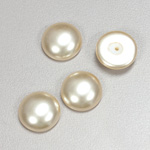 Glass Medium Dome Pearl Dipped Cabochon - Round 14MM CREME