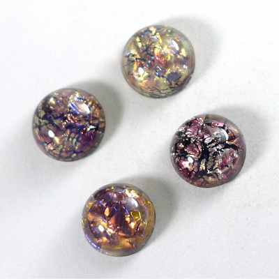 Glass Medium Dome Lampwork Cabochon - Round 13MM AMETHYST OPAL (02206)