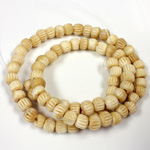 Genuine Bead Bone Carved Round 06x4MM ANTIQUE NATURAL