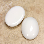 Glass Medium Dome Opaque Cabochon - Oval 25x18MM CHALKWHITE