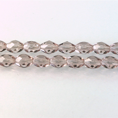 Czech Glass Fire Polish Bead - Oval 07x5MM LT AMETHYST