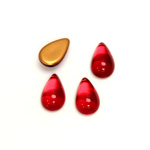 Glass Medium Dome Foiled Cabochon - Pear 13x8MM RUBY