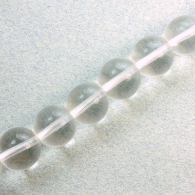 Czech Pressed Glass Bead - Smooth Round 12MM CRYSTAL